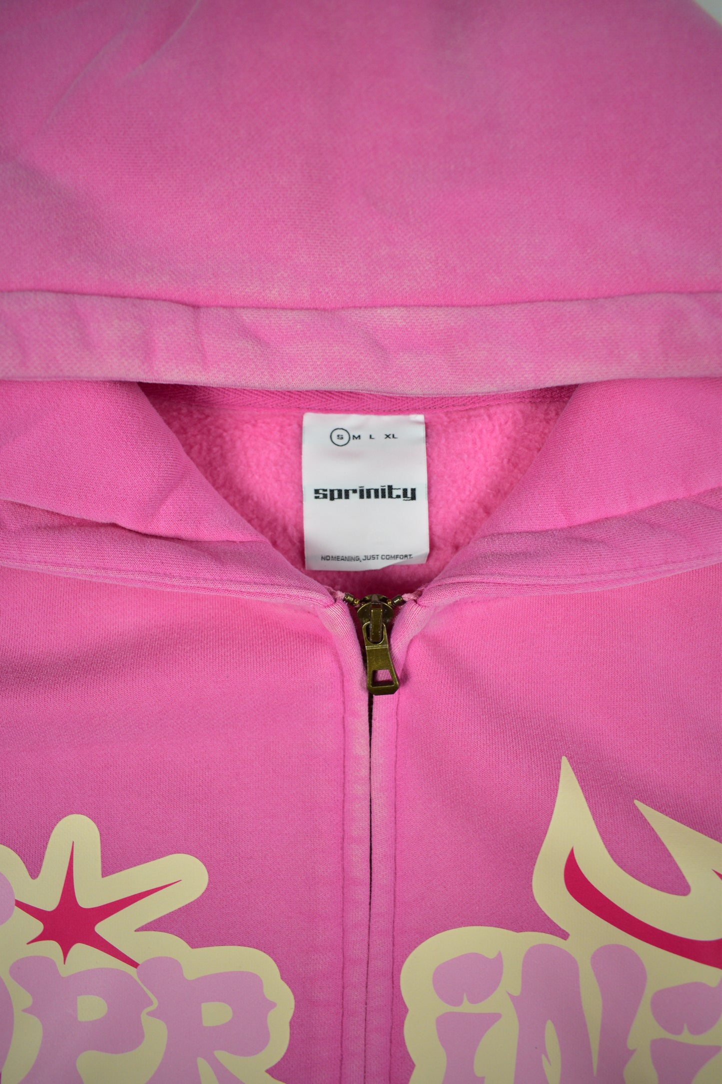 washed pink zip-up hoodie