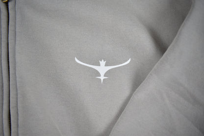 washed grey zip-up hoodie