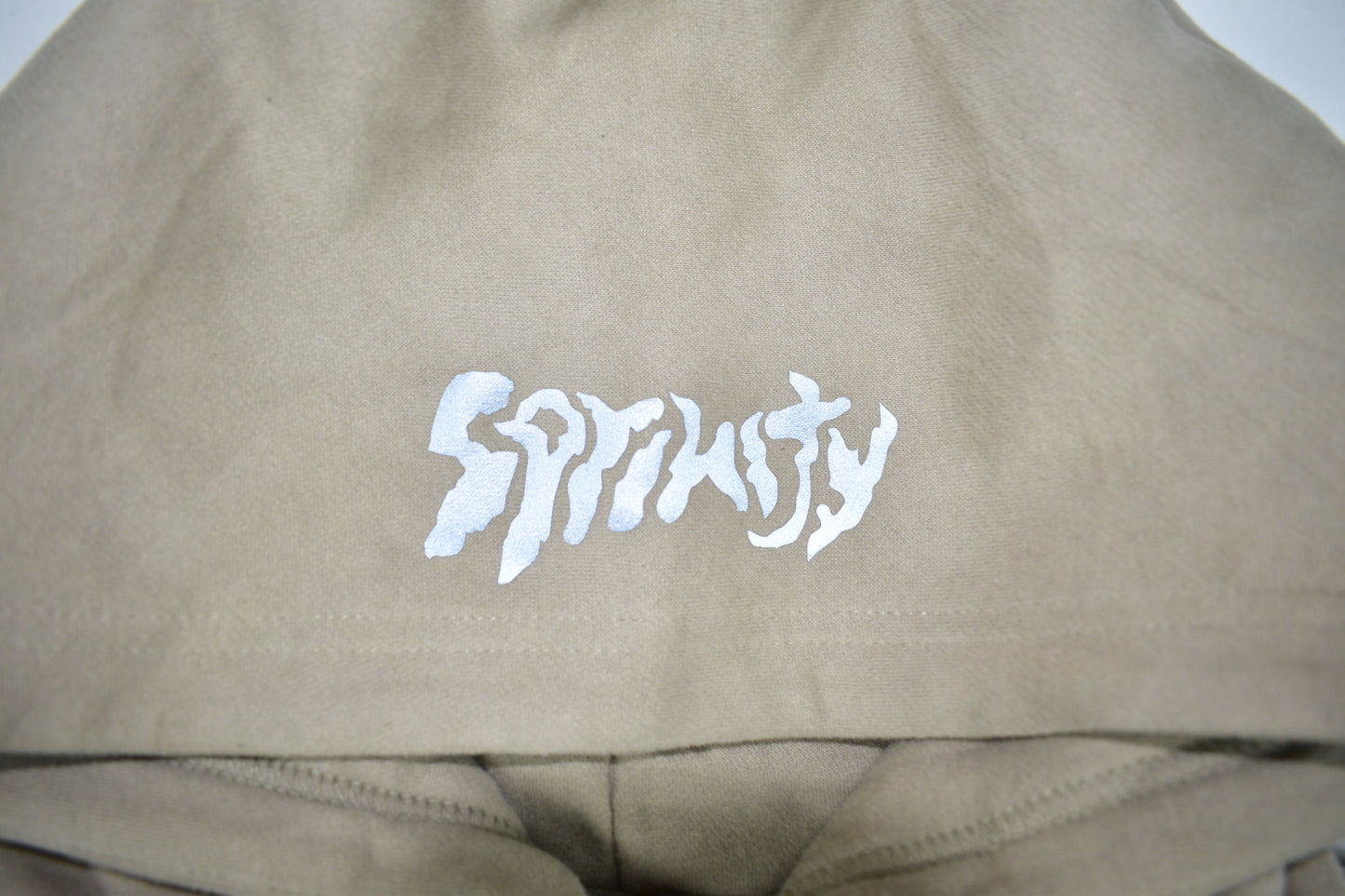 khaki 3D-logo hoodie
