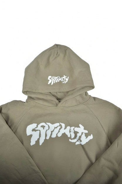 khaki 3D-logo hoodie